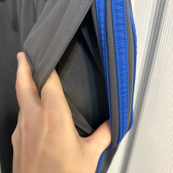 Adidas gray with blue stripes track pants - Picture 4 of 8